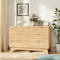 Commode à 7 tiroirs pour chambre à coucher, commode moderne du milieu du siècle, commode cannelée avec tiroirs, meuble TV