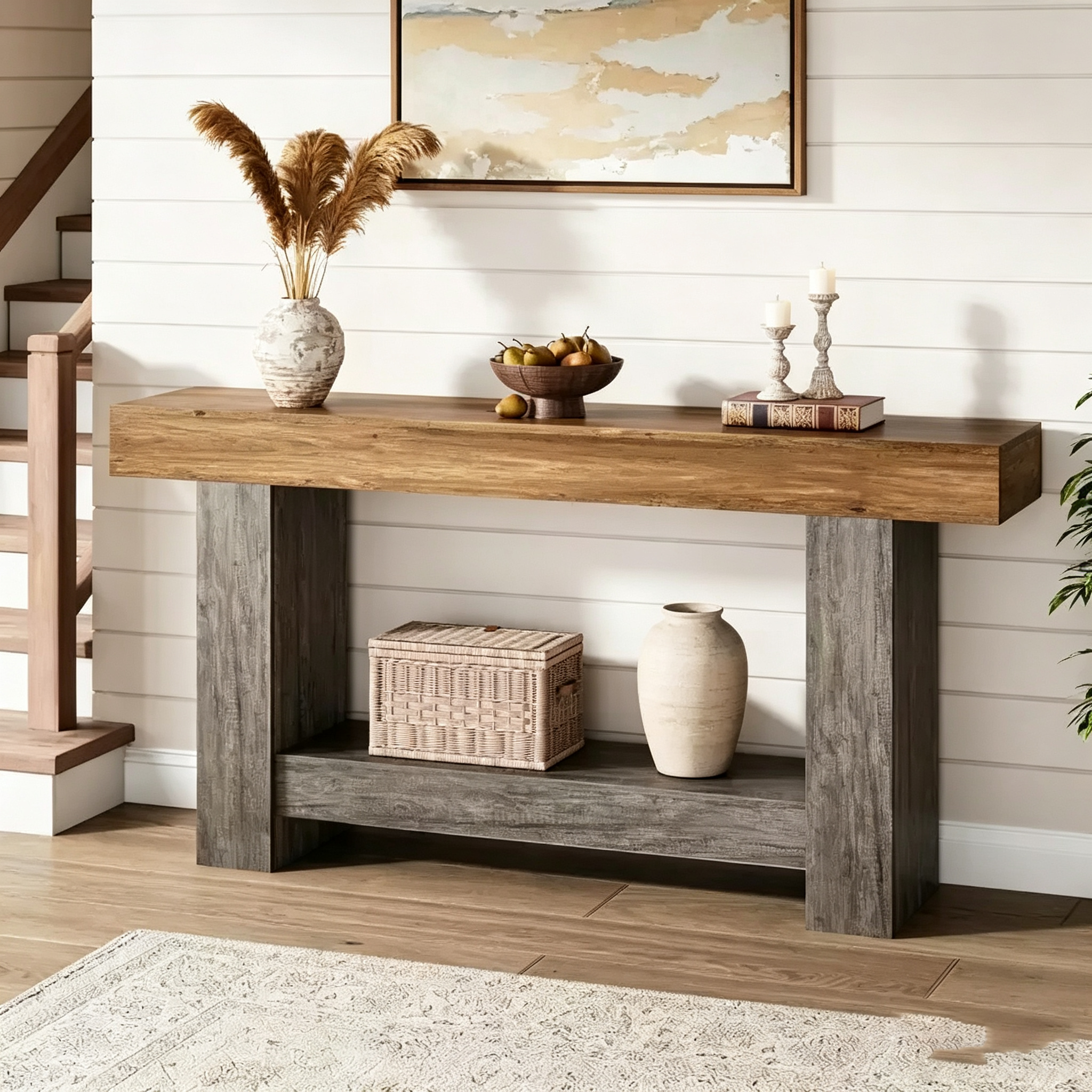 Console d'entrée / table de canapé style rustique de 160 cm