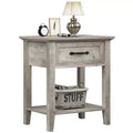 Garvee Modern Versatile Nightstand Beside End Table for Bedroom Nursery Living Room, End Table with Storage Drawer, Easy Assembly, Gray