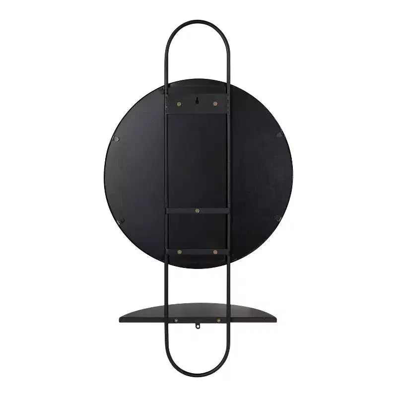 Miroir rond avec étagère