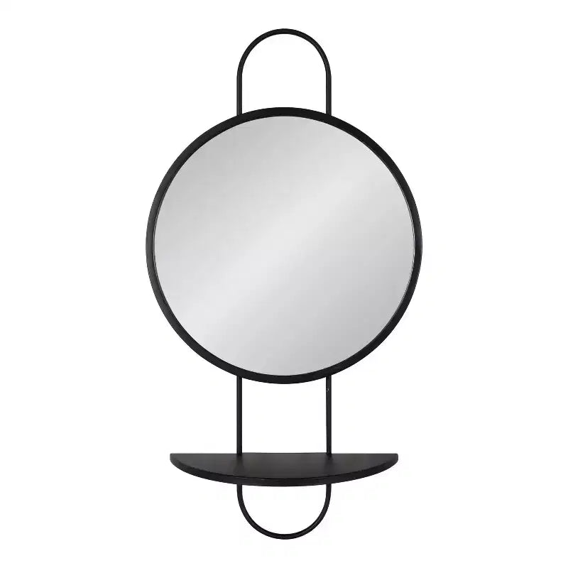 Miroir rond avec étagère