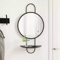 Miroir rond avec étagère