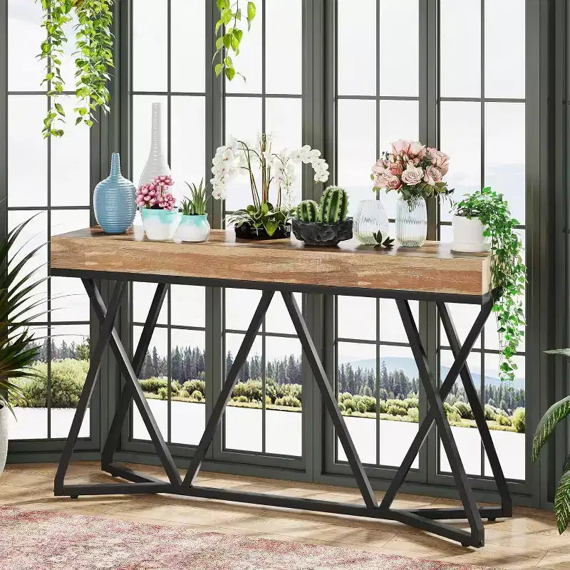 Table basse effet bois