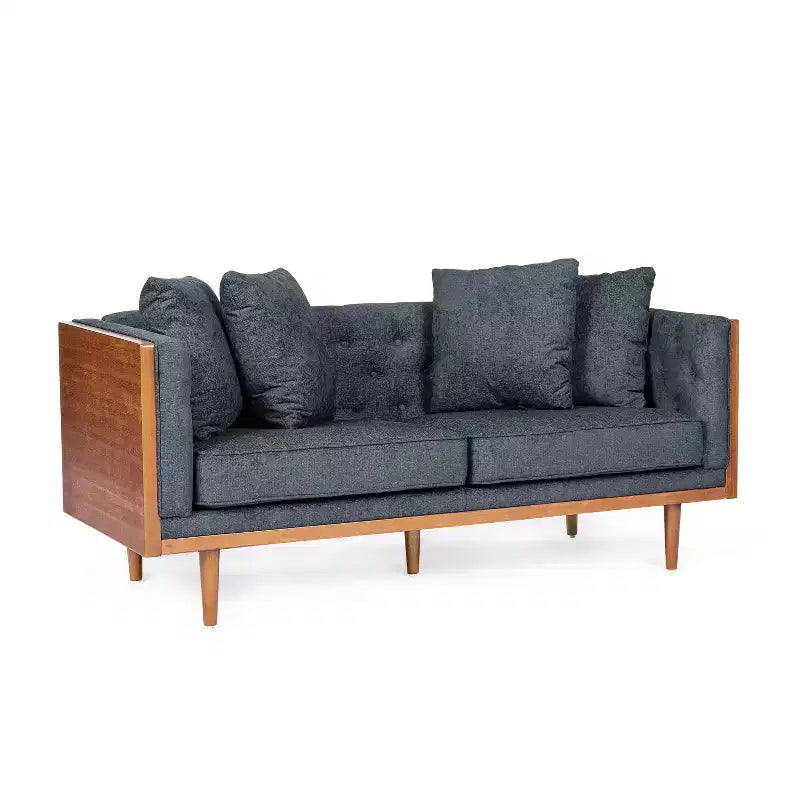 Causeuse capitonnée avec coussins décoratifs