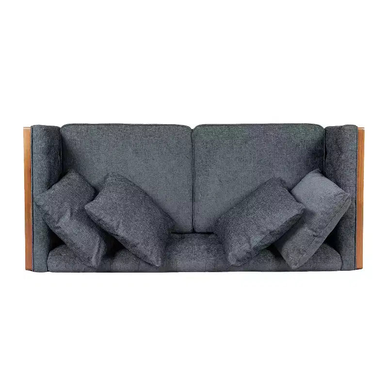 Causeuse capitonnée avec coussins décoratifs