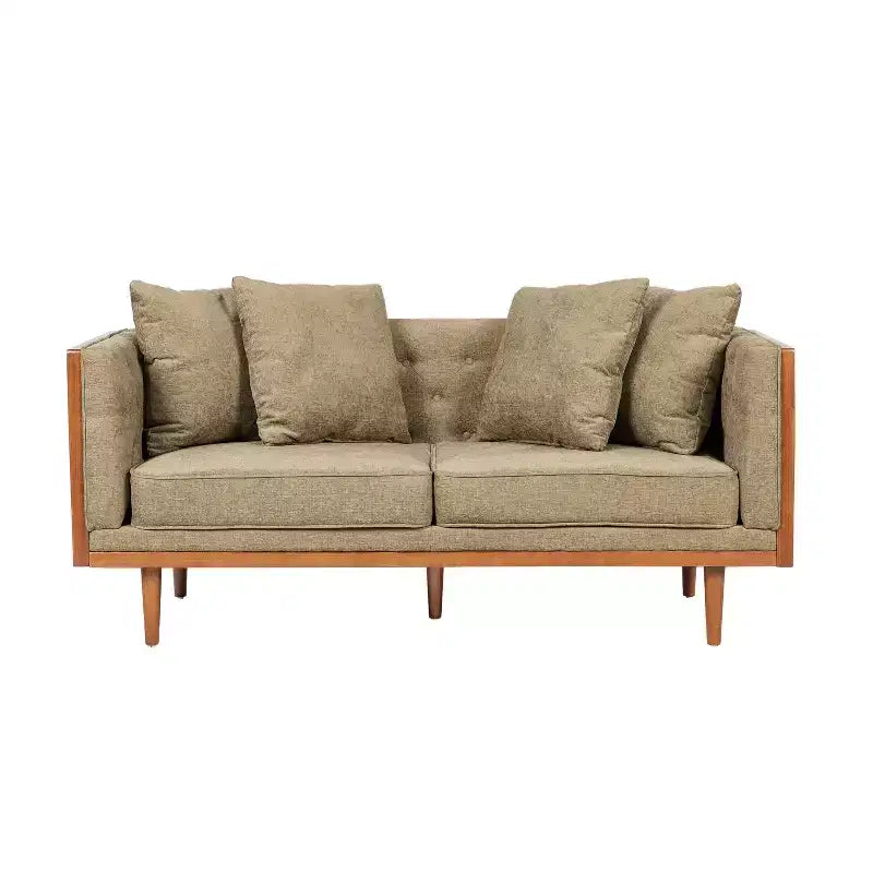 Causeuse capitonnée avec coussins décoratifs