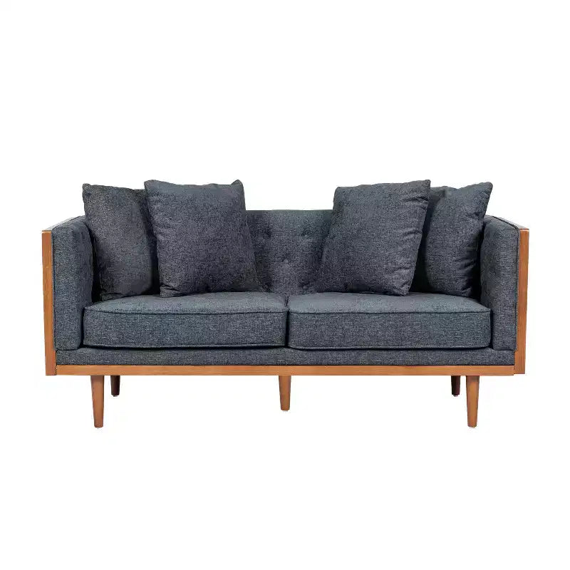Causeuse capitonnée avec coussins décoratifs