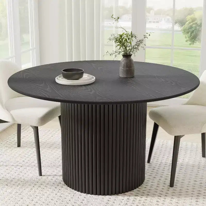 Dovelina Modern Round Dining Table Wood Kitchen Table